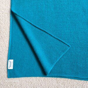 NWOT Portolano Cashmere Knit Teal Blue Scarf